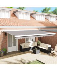 Tissu de Remplacement pour Auvent pour Cadre de 5x3 m Gris Clair | Mobilier & Déco