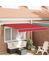 Store rétractable manuel rouge 300x250 cm, Tissu de remplacement pour store 3x2.5 m rouge | Mobilier & Déco