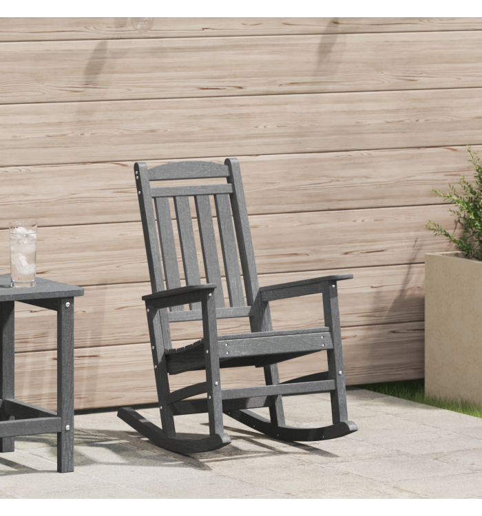 Chaise à bascule de jardin Gris clair 70x92x108 cm HDPE | Mobilier & Déco