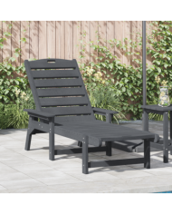 Chaise Longue Gris Clair 53x162x98.5 cm HDPE | Mobilier & Déco