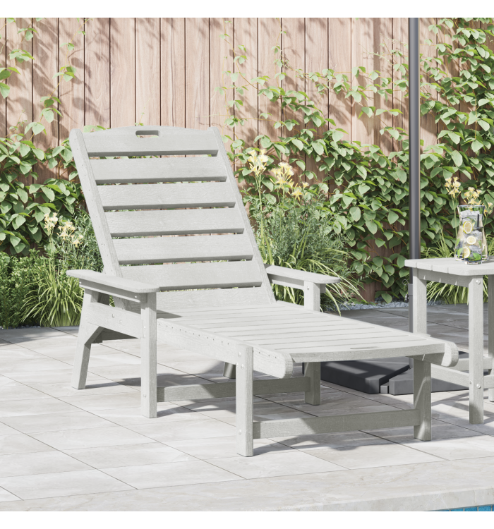 Transat Blanc 53x162x98.5 cm HDPE | Mobilier & Déco
