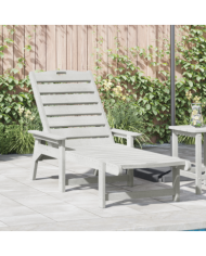 Transat Blanc 53x162x98.5 cm HDPE | Mobilier & Déco