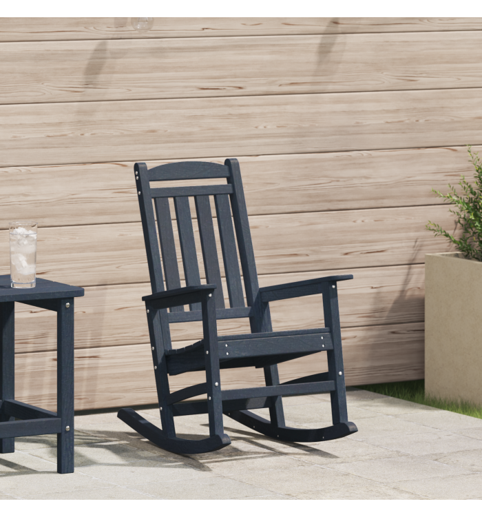 Chaise à bascule bleu marine 70x92x108 cm HDPE | Mobilier & Déco