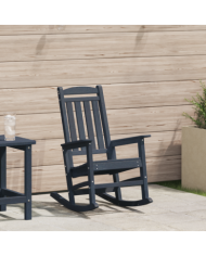 Chaise à bascule bleu marine 70x92x108 cm HDPE | Mobilier & Déco