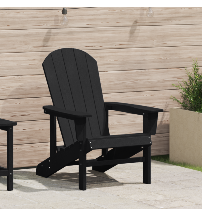 Chaise Adirondack Noire 74x82x91 cm HDPE | Mobilier & Déco