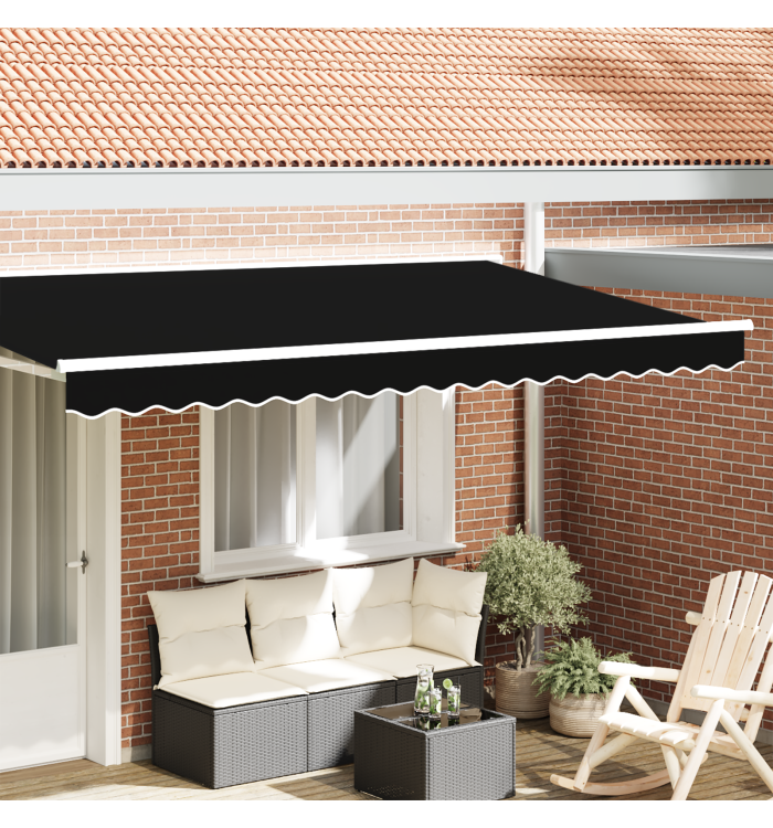 Bande d'Auvent pour cadre de 4 m Noir 3.8x0.2 m | Mobilier & Déco