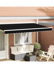 Bande d'Auvent pour cadre de 4 m Noir 3.8x0.2 m | Mobilier & Déco