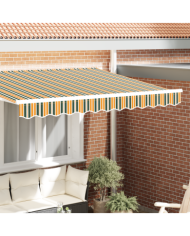 Store enroulable pour cadre de 3,5 m vert et jaune 3,3 x 0,2 m | Mobilier & Déco