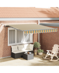 Store Rétractable Automatique avec LED Vert et Jaune 300x250 cm | Mobilier & Déco