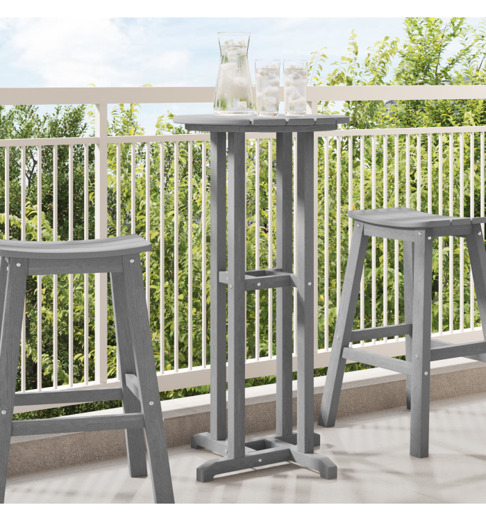 Table de Bar Gris Clair 55x55x107 cm HDPE | Mobilier & Déco