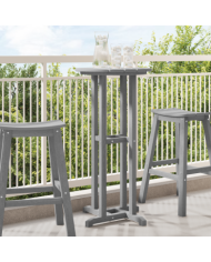 Table de Bar Gris Clair 55x55x107 cm HDPE | Mobilier & Déco