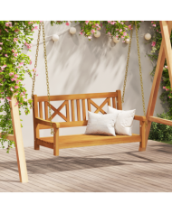 Banc swing de jardin 2 places 110x56x58 cm en bois massif d'acacia | Mobilier & Déco