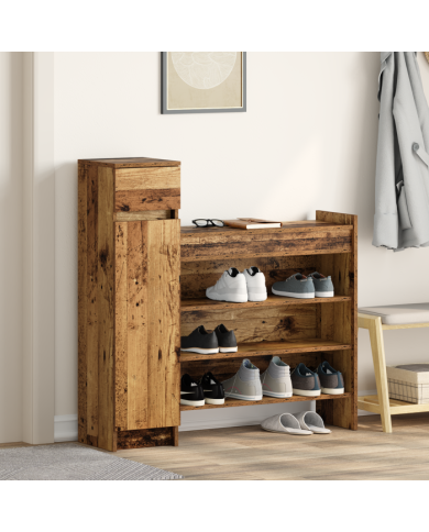 Armoire à chaussures Bois ancien 100.5x28x100 cm Bois reconstitué | Mobilier & Déco