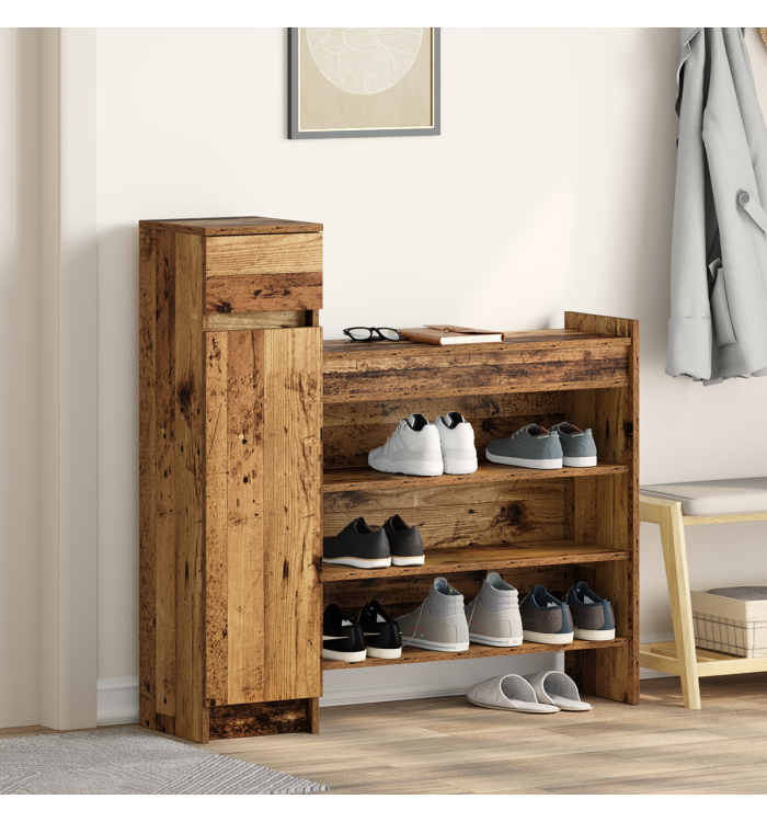Armoire à chaussures Bois ancien 100.5x28x100 cm Bois reconstitué | Mobilier & Déco