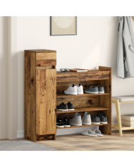 Armoire à chaussures Bois ancien 100.5x28x100 cm Bois reconstitué | Mobilier & Déco