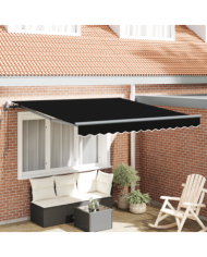 Store Rétractable Automatique Noir 350x250 cm, Tissu de Remplacement pour Store pour Cadre 3.5x2.5 m Noir | Mobilier & Déco