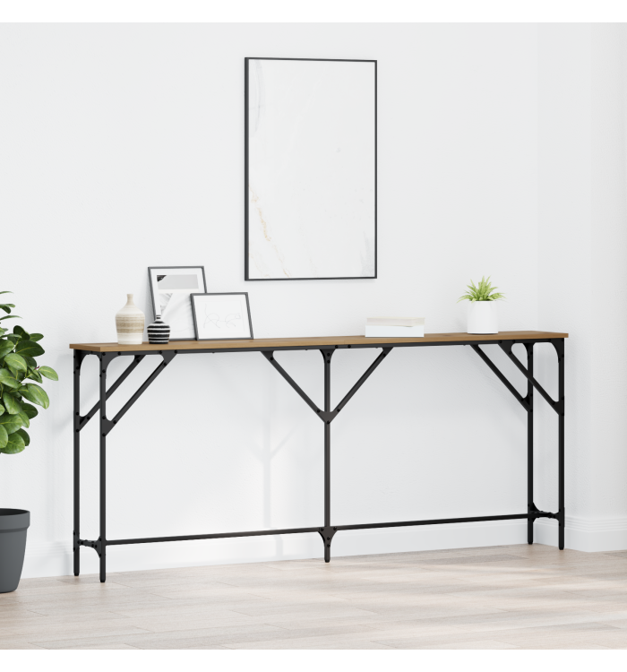 Table Console Chêne Artisanal 180x23x75 cm Bois d'ingénierie | Mobilier & Déco