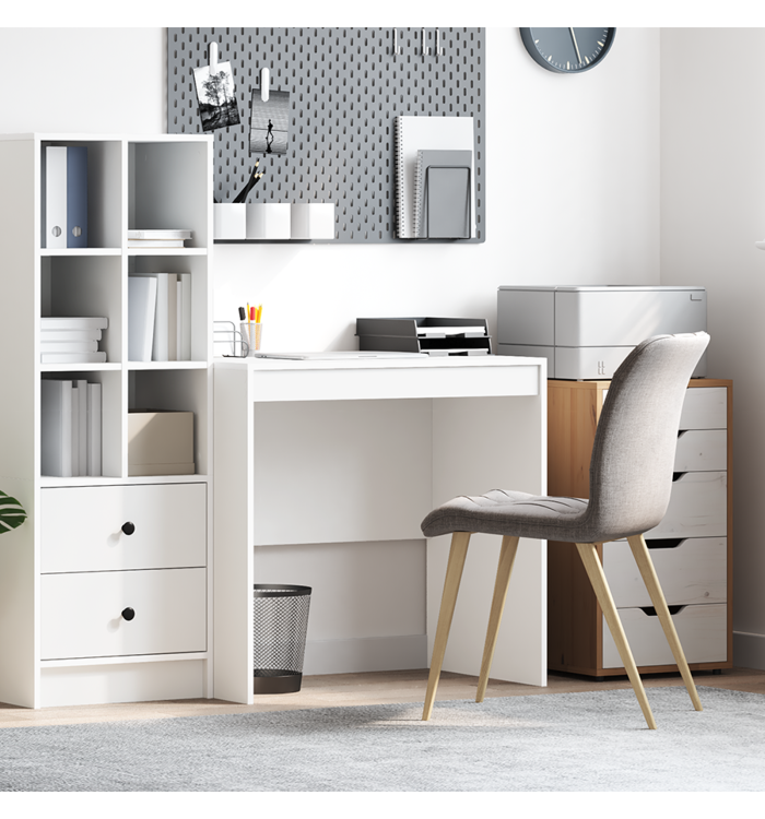 Bureau blanc 80x50x76 cm en bois reconstitué | Mobilier & Déco