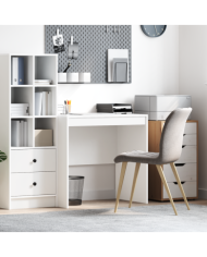 Bureau blanc 80x50x76 cm en bois reconstitué | Mobilier & Déco