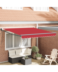Auvent rétractable automatique rouge 350x250 cm, Tissu de remplacement pour auvent pour cadre de 3,5x2,5 m rouge | Mobilier & 