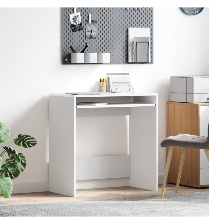 Bureau d'ordinateur Blanc Bois d'ingénierie Compact Organisateurs | Mobilier & Déco