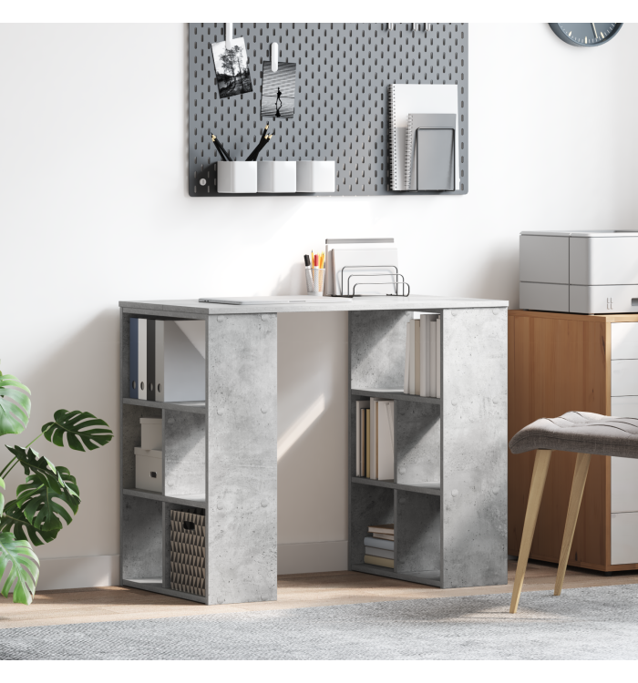Bureau d'angle Gris béton Panneau de particules Moyen Rangement | Mobilier & Déco