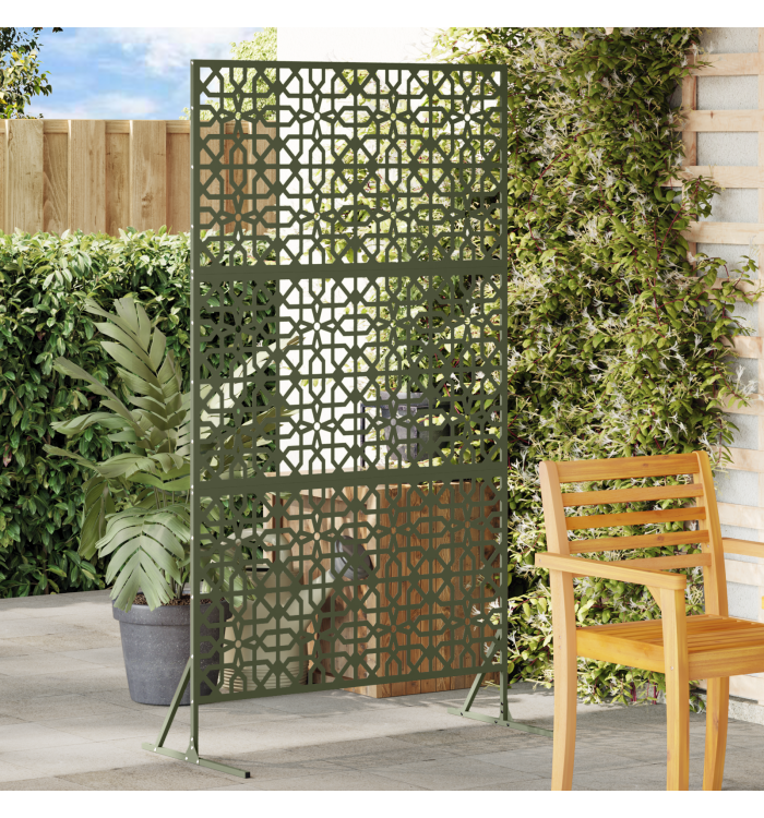 Panneau de clôture en métal Vert olive Métal Grand | Mobilier & Déco