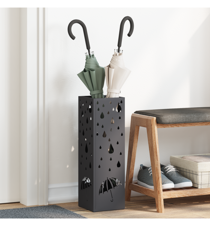 Porte-parapluies Noir Métal Moyen Motif Porte-parapluies noir | Mobilier & Déco