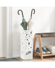 Porte-parapluies Blanc Métal Standard Motif Porte-parapluies | Mobilier & Déco