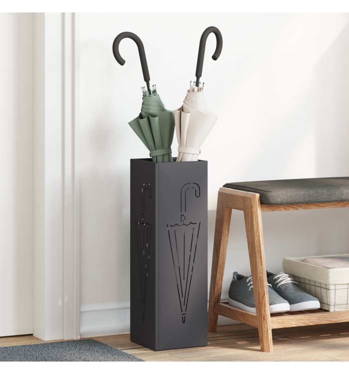 Porte-parapluies Noir Acier Moyen Porte-parapluies noir | Mobilier & Déco