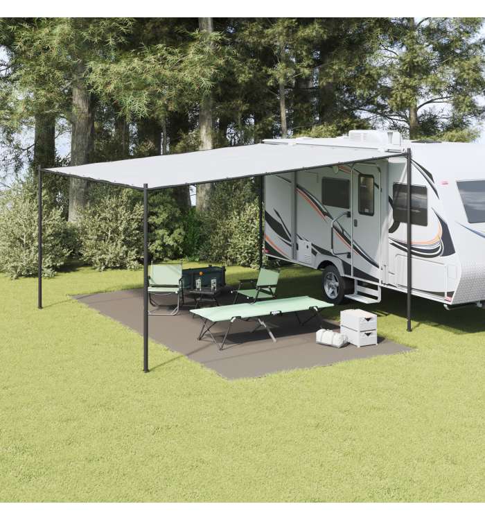 Accessoire de Tente Gris clair Polyester 300 x 600 cm Durable | Mobilier & Déco