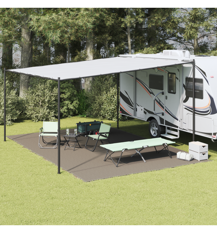 Housse de Tente Gris clair Polyester 400 x 600 cm Portable | Mobilier & Déco