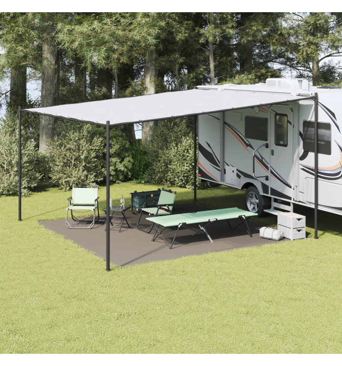 Accessoire de tente Gris clair Polyester 400 x 400 cm Léger | Mobilier & Déco