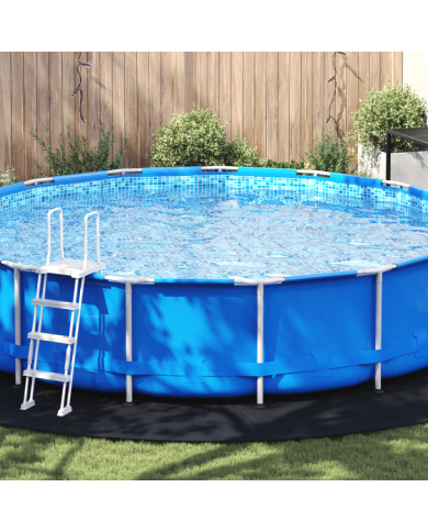 Couvercle de piscine rond Noir Plastique Ø 610 cm | Mobilier & Déco