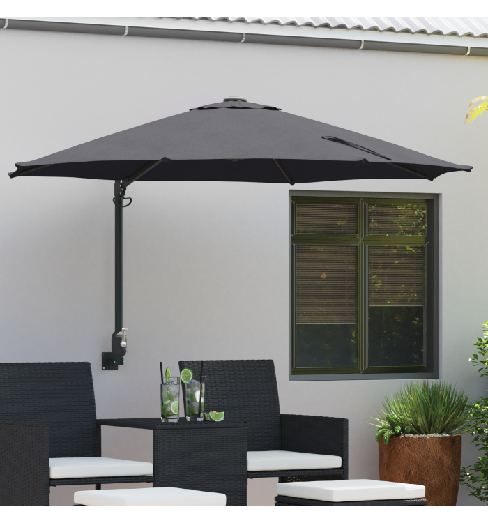Parasol de patio Anthracite Acier, Polyester Grand Parasol Rond | Mobilier & Déco