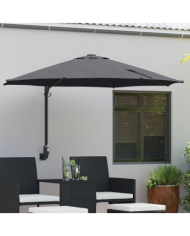 Parasol de patio Anthracite Acier, Polyester Grand Parasol Rond | Mobilier & Déco