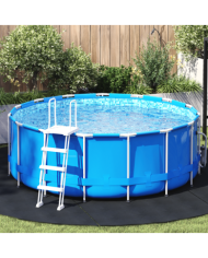 Couverture de piscine ronde Noire Plastique Ø 306 cm Résistante | Mobilier & Déco