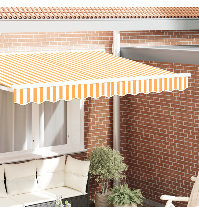 Valance de store pour cadre de 2,5 m Jaune et Blanc 2,3x0,2 m | Mobilier & Déco