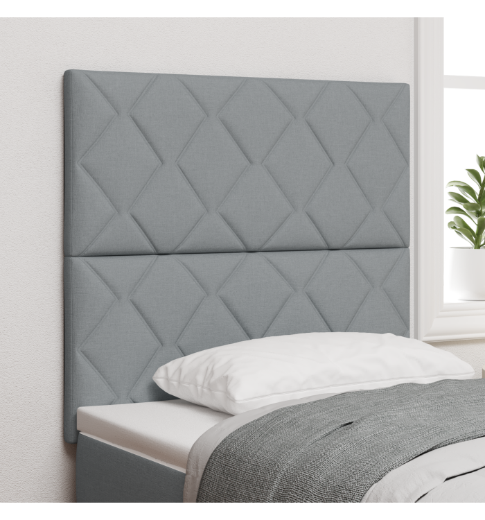Tête de lit Design à blocs en diamant Gris clair 100 cm Tissu, Tête de lit Design à blocs en diamant Gris clair 200 cm Tissu |