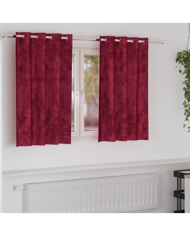 Rideaux en velours Rouge wine Polyester 140 x 140 cm Rideau | Mobilier & Déco