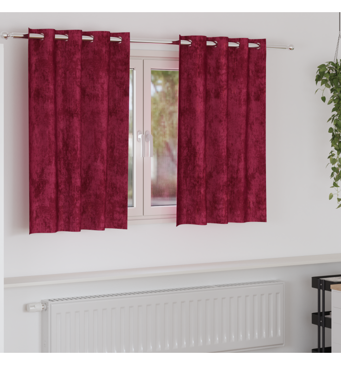 Rideaux en velours Rouge wine Polyester 140 x 140 cm Rideau | Mobilier & Déco