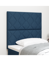 Tête de lit design en blocs de diamant bleue 90 cm en tissu | Mobilier & Déco