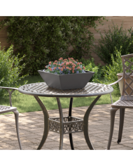 Pot en Métal Noir Métal 40 x 40 x 15 cm Jardinières | Mobilier & Déco