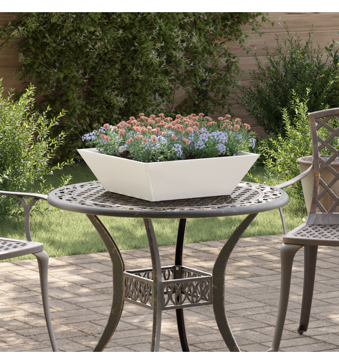 Jardinière en Métal Blanche Métal Moyen Jardinières | Mobilier & Déco