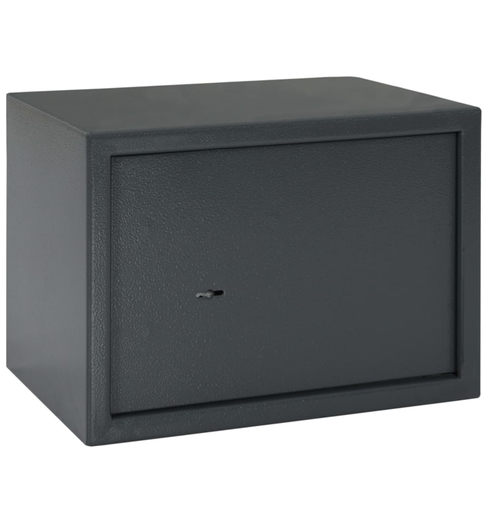 Coffre avec Serrure à Clé Gris Foncé 25x35x25 cm Acier | Mobilier & Déco