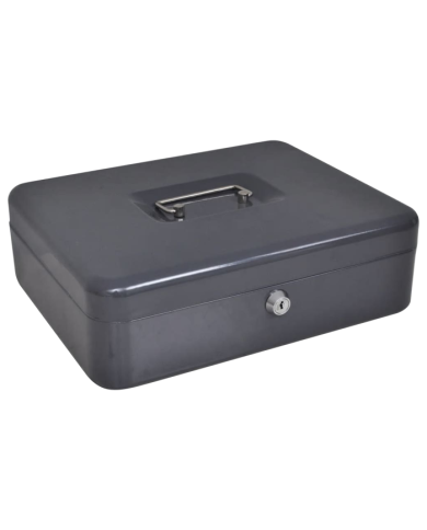 Coffre-fort portable Gris foncé Acier Moyen Coffre-fort portable | Mobilier & Déco