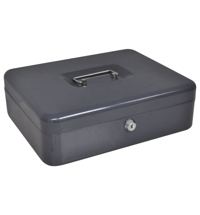 Coffre-fort portable Gris foncé Acier Moyen Coffre-fort portable | Mobilier & Déco