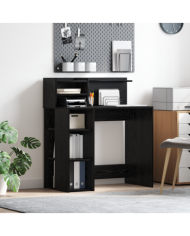 Bureau avec rangement Chêne Noir 90x48x101,5 cm Bois d'ingénierie | Mobilier & Déco