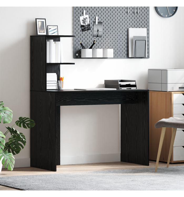 Bureau d'écriture en chêne noir Chêne noir MDF, stratifié Compact | Mobilier & Déco