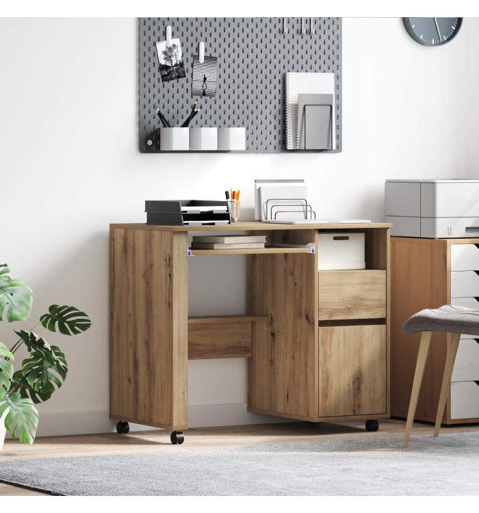 Bureau en Chêne Artisanal Chêne artisanal Bois d'ingénierie Moyen | Mobilier & Déco
